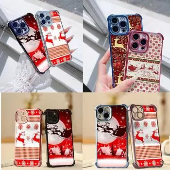 Чехлы для телефонов Ae112 Merry Christmas art из гальванизированного ТПУ для Xiaomi 11 Lite 5G Redmi Note 13 11 Pro 12C 9S 14C Huawei P40 с защитой на четыре угла Xiaomi 13