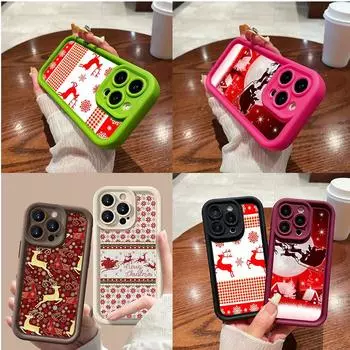 Чехлы для телефонов Ae112 Merry Christmas art для iPhone 16 14 13 11 Pro Max 15 7 8 6s Plus 12 mini XR XS Max SE 5s Angel Eye Ladder Protective Cover for iPhone 5/5s