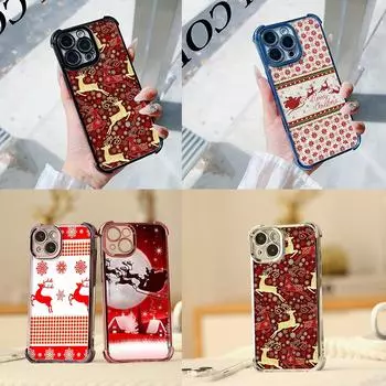 Чехлы для телефонов Ae112 Merry Christmas art с гальваническим покрытием из ТПУ для Samsung A20s A54 A12 A14 S22 S23 S24 Ultra A55 A15 S20 S21 FE с четырьмя углами защиты Samsung A02/M02