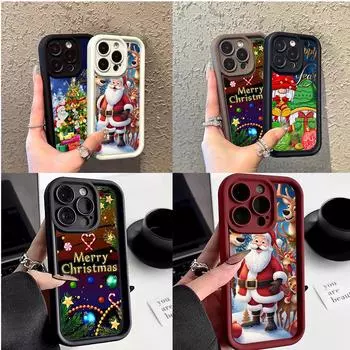 Чехлы для телефонов Ae119 Merry Christmas Santa art design для Samsung A54 A14 A05s A55 A53 A15 S23 S24 Ultra S25 Plus A35 Angel Eye Ladder Protective Cover Samsung A01