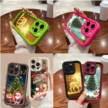 Чехлы для телефонов Ae121 Merry Christmas Santa design art для iPhone 16 14 13 11 Pro Max 15 7 8 6 Plus 12 mini XR XS Max SE Angel Eye Ladder Protective Cover for iPhone 5/5s