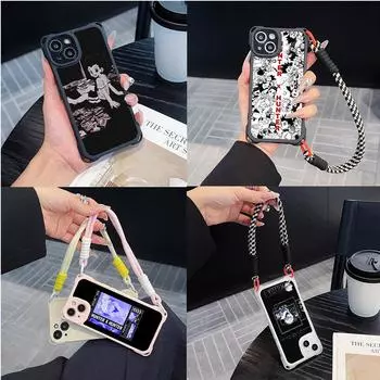 Чехлы для телефонов Ae82 Hunter X Hunter с рисунком в стиле аниме для iPhone 16 15 14 13 12 11 Pro Max 7 8 Plus XR с ремешком на запястье, защитным шнурком для углов, задней крышкой for iPhone 7/8