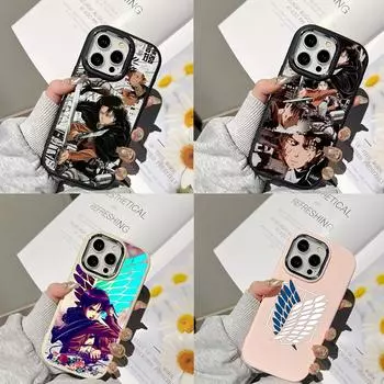 Чехлы для телефонов Ae83 с японским аниме «Атака титанов» для Samsung A13 A32 A53 A04 A54 S24 Ultra Infinix Hot 40 Huawei с металлической защитной задней крышкой для камеры Samsung A02