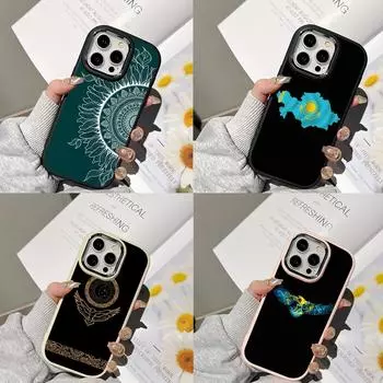 Чехлы для телефонов Ae90 с изображением государственного герба Казахстана для Samsung A13 A32 A53 A04e A54 S23 S24 Infinix Hot 40i Huawei Metal Camera Protective Back Cover Samsung A02