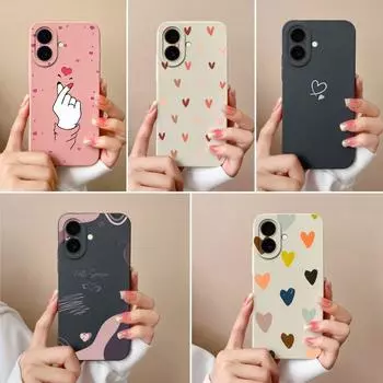 Чехлы для телефонов Apple iPhone 16 Pro Plus 16pro max, модный узор в виде сердца, мягкий силиконовый чехол для защиты от падений, высококачественный защитный корпус для iPhone iPhone 16