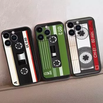 Чехлы для телефонов для iPhone 15 Pro 6 14 XS 13 Max XR 12 Mini 7 Plus X SE 8 11 Забавный ретро-телефон с камерой и рисунком Мягкий противоударный бампер из ТПУ iPhone 6