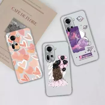 Чехлы для телефонов для OPPO A3 Reno 11 Narzo 70 Realme P1 C67, бампер «Красивые девушки-космонавты», прозрачный защитный мягкий силиконовый модный корпус из ТПУ для OPPO Oppo Reno 11 5G