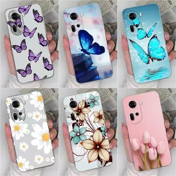 Чехлы для телефонов для OPPO Find X7 Ultra Reno 11 Realme A3 P1 12 Lite Pro, бампер, красивый цветок, бабочка, защитные прозрачные силиконовые чехлы из ТПУ для OPPO Oppo Reno 11 5G