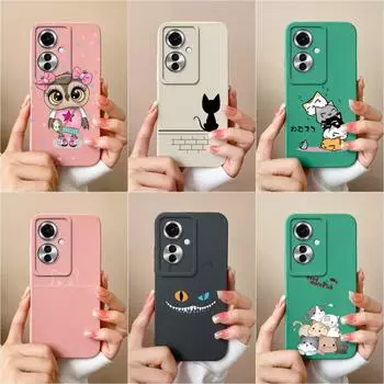 Чехлы для телефонов для OPPO Realme 12 X Reno11 Pro A1i A60 A2M Capas Lovely Cat, защитный матовый силиконовый мягкий чехол с защитой от падения, роскошный бампер для OPPO Oppo Reno11 5G