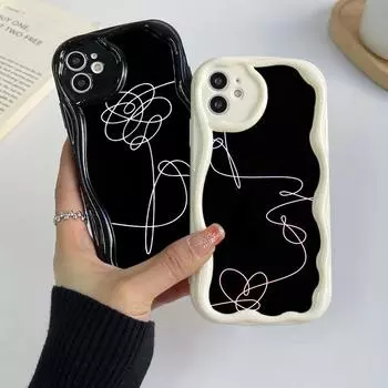 Чехлы для телефонов iPhone 11, 12, 13, 14, 15 Pro Max 7 Infinix Smart 8 Realme C55 C35 OPPO A17 A18 Love Yourself Мягкий чехол с цветочным рисунком, эксклюзивный кремовый узор for iPhone 6