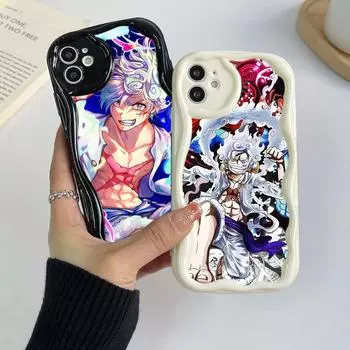 Чехлы для телефонов iPhone 11, 12, 13, 14, 15 Pro Max 7 Plus Infinix Hot 40 Realme C55 C35 OPPO A96 A16 A52 ONE PIECE Gear 5, эксклюзивный мягкий чехол с кремовым узором for iPhone 6