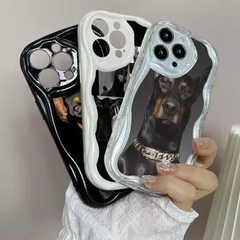 Чехлы для телефонов LZ14 Dog Doberman Animal Art с прозрачными мягкими волнами для Samsung S24 S23 Ultra S20 FE A54 A14 A52s A51 S10 Huawei Honor 90, защитная задняя крышка Samsung A02/M02