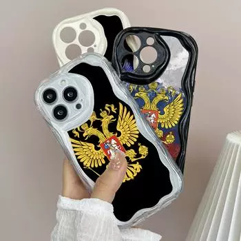 Чехлы для телефонов LZ15 с изображением герба России, прозрачные, мягкие, волнистые, для Xiaomi 11 Lite, Redmi Note13, 12, 8, Pro, 9, 12C, A3, Infinix, Smart, 8, Tecno, защитная задняя крышка Xiaomi Poco M2