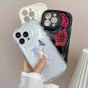 Чехлы для телефонов LZ16 flower Clear Soft Wave для Xiaomi 11 Lite Redmi Note 13 12 8 Pro 9 12C A3 Infinix Smart 8 Tecno Защитная задняя крышка Xiaomi Poco M2