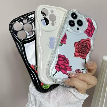 Чехлы для телефонов LZ16 flower Clear Soft Wave для Samsung S24 S23 Ultra S20 FE A54 A14 A52s A51 S10 Huawei Honor 90 Защитная задняя крышка Samsung A02/M02