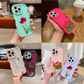 Чехлы для телефонов LZ16 Flower Wave из силикона для Samsung A15 S23 FE S24 Ultra A34 A54 A14 A55 Motorola G32 OnePlus, мягкий чехол Samsung A04(M13 5G)