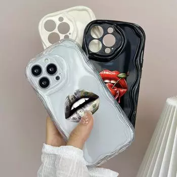 Чехлы для телефонов LZ18 Lips kiss Clear Soft Wave для Xiaomi 11 Lite Redmi Note 13 12 8 Pro 9 12C A3 Infinix Smart 8 Tecno Защитная задняя крышка Xiaomi Poco M2