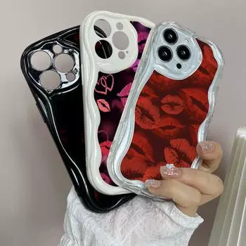 Чехлы для телефонов LZ23 Lips kiss Heart design art Clear Soft Wave для Samsung S24 S23 Ultra S20 FE A54 A14 A52 A51 S10 Huawei Honor 90 Защитная задняя крышка Samsung A02/M02