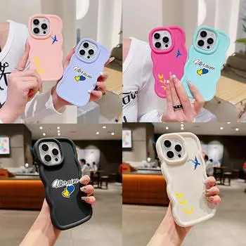 Чехлы для телефонов N87 Love art Macaron Wavy Edge для iPhone 16 Pro Max Samsung S24 Plus S23 Ultra A35 A55 Xiaomi Redmi Note 13 Honor, противоударный чехол for iPhone 16 Plus