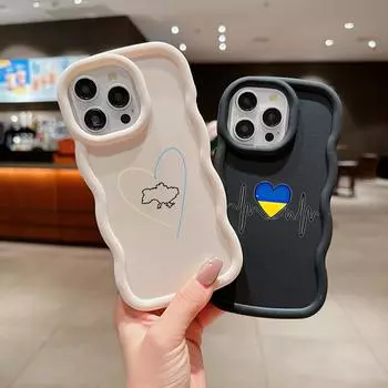 Чехлы для телефонов N88 Love design Macaron с волнистыми краями для iPhone 15 14 Pro Max Samsung A54 A13 A14 S23 S24 Ultra A23 S21 FE Redmi Note 13 Pro противоударный чехол for iPhone 6(6s)
