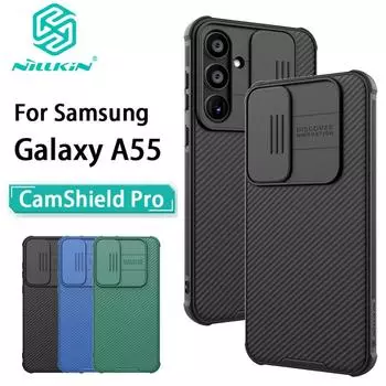 Чехлы для телефонов Nillkin для Samsung Galaxy A55 5G CamShield Pro TPU + PC, защита камеры, противоударная задняя крышка для конфиденциальности No Magnetic Black