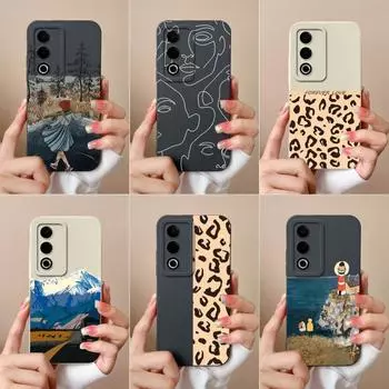 Чехлы для телефонов OPPO A3 Pro A3X K12X C63 Realme 12 13 Минималистичный узор Чехлы для защиты камеры Жидкий силиконовый противоударный Защитный чехол для OPPO Capas Oppo A3x 5G (India)