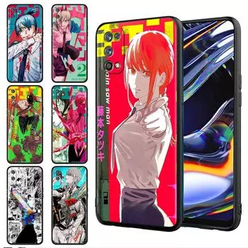 Чехлы для телефонов Realme 8 6 7 5 Pro C3 C21Y C15 C21 C35 8i XT GT Master Neo2 Neo3 Black Fundas Cover Anime Chainsaw Girl Realme XT