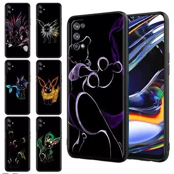 Чехлы для телефонов Realme 8 6 7 5 Pro C3 C21Y C15 C21 C35 8i XT GT Master Neo2 Neo3 Black Fundas Cover Pokemon Eevee Elves Realme XT