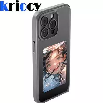 Чехлы для телефонов с экраном E ink, смарт-модуль NFC, чехлы для телефонов 13, 14, 15 Pro Max, чехлы для задней панели с изображением аниме и мультфильмов, бесплатная батарея TPU&For iPhone 15 Pro синий
