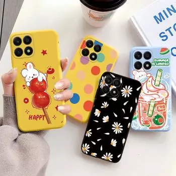 Чехлы для телефонов с изображением кролика из мрамора и цветов розы для Huawei Honor X8a X8b X6a X7a X7b X8 5G X6b Fundas из силикона, защитный противоударный чехол с принтом Honor X8a