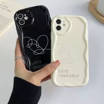 Чехлы для телефонов Samsung Galaxy A25 для iPhone 15 Xiaomi Poco X6 Pro Redmi 12c Huawei Honor 90 NY11 Love Yourself Мягкий чехол с эксклюзивным цветочным узором и кремовым узором for iPhone 6 белый