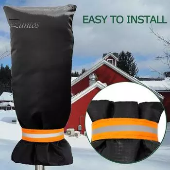 Чехлы для уличных кранов на зиму, защитные носки для уличных кранов, чехол для шланга со светоотражающими полосками для защиты от замерзания S чёрный
