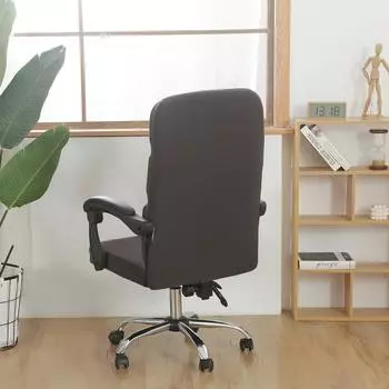 Чехлы для вращающихся компьютерных кресел с застежкой-молнией, эластичные, противоскользящие, вращающиеся, чехлы для кресел, столов, рабочих сидений, защитные чехлы L 1Pc бежевый