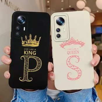 Чехлы для Xiaomi 10i 11i 10T Lite 11 Lite NE 6X A2 A3, задняя крышка, роскошная задняя крышка с буквами короны, противоударный матовый жидкий мягкий силикон для Xiaomi, чехол-бампер Xiaomi Mi 6X