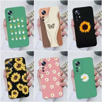 Чехлы для Xiaomi 11i 11T Pro 12S Pro Ultra 10 11 13 Lite, модный противоударный жидкий матовый силиконовый чехол с подсолнухом и ромашкой для Xiaomi, бампер-ракушка Xiaomi Mi 6X