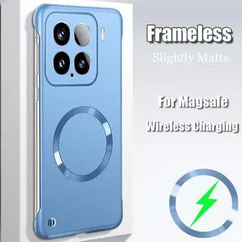 Чехлы для Xiaomi 15 Pro 14 Ultra безрамочный матовый чехол для телефона Xiaomi 14 Pro 13 Ultra беспроводная зарядка для Magsafe магнит Magsafe безрамочный чехол For Xiaomi 15 Pro чёрный