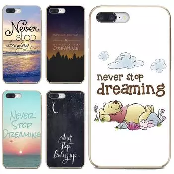Чехлы для Xiaomi Mi A1 A2 A3 5X 6X 8 9 9t Lite SE Pro Mi Max Mix 1 2 3 2S Never Stop Dreaming Life quotes Mi A1