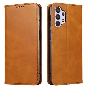 Чехлы из кожи Samsung A32 5G, A22 4G, A52/NOTE20 - Магнитная крышка с узором из телячьей кожи NOTE 8 коричневый