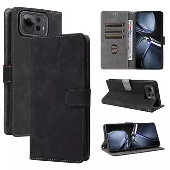 Чехлы-книжки для Asus Zenfone 12 Ultra Leather Case [Flip Vintage Leather] Противоударный прочный ретро защитный чехол for Asus Zenfone 12 Ultra чёрный