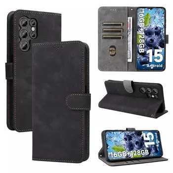 Чехлы-книжки для Oukitel C1/C1 Pro из ПУ кожи, защита всего корпуса с [блокировкой RFID], противоударный, прочный, ретро чехол для телефона for Oukitel C1/C1 Pro чёрный