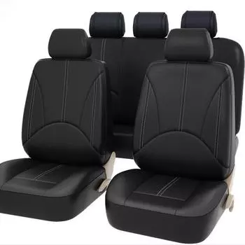 Чехлы на автомобильные сиденья из искусственной кожи, искусственной кожи, перфорированной кожи, для автомобилей чёрный