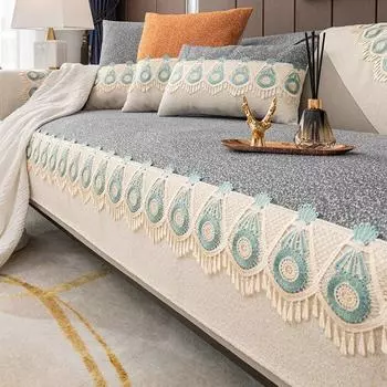 Чехлы на диван из синели для гостиной, нескользящие диваны, чехлы для полотенец, L-образный угловой диван, коврик для сиденья, современный дом 70x70cm