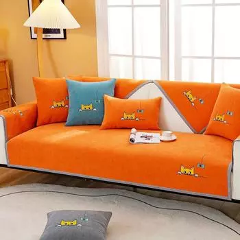 Чехлы на диван с вышивкой в скандинавском стиле, универсальный коврик для дивана, Нескользящий диван, подушка, подлокотник, полотенце для гостиной, домашний декор 70x70cm 1pcs