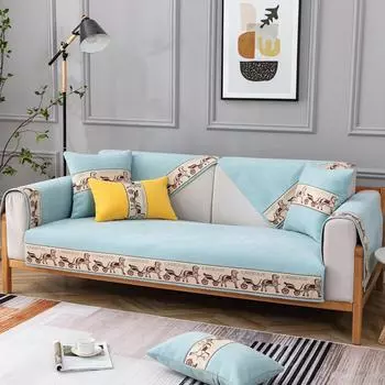 Чехлы на диван с жаккардовым краем из синели, всесезонное украшение для гостиной, подушка для дивана, противоскользящий чехол для дивана, полотенце для дивана, домашний декор 70x70cm 1pcs