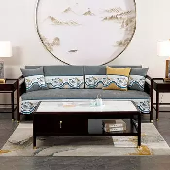 Чехлы на диван в китайском стиле для гостиной, серый цвет, синель, подушка для дивана, современный минималистичный угловой диван, полотенце, подушка для сиденья 45*45cm серый