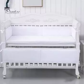 Чехлы на направляющие для кроватки, 4 шт./компл., защищают кроватку вашего ребенка, предотвращают столкновения, сплошные цветные усиленные чехлы на направляющие для кроватки серый