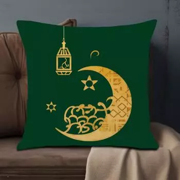 Чехлы на подушки для Рамадана, подушки 17,7X17,7, квадратные наволочки со звездой и луной, украшение дома для дивана, дивана, спальни, автомобиля, гостиной CC2PS454513C15
