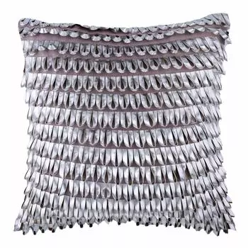 Чехлы на подушки HomeCentric Фиолетовые наволочки Чехлы на подушки с геометрическим рисунком Чехол на подушку из искусственной кожи 3D Металлик - Metallic Ecstazy 12 x 12 inch серебряный