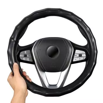 Чехлы на руль автомобиля 38 см, дышащие, нескользящие, искусственная овчина, кожаный чехол на руль, аксессуары для салона автомобиля
