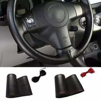 Чехлы на рулевое колесо автомобиля из мягкой микрофибры своими руками из искусственной кожи с игольной нитью